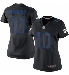 Women's Nike New York Giants #10 Eli Manning Limited Black Impact NFL Jersey