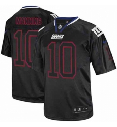 Youth Nike New York Giants #10 Eli Manning Elite Lights Out Black NFL Jersey