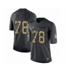 Men's New Orleans Saints #78 Erik McCoy Limited Black 2016 Salute to Service Football Jersey