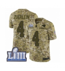 Men's Nike Los Angeles Rams #4 Greg Zuerlein Limited Camo 2018 Salute to Service Super Bowl LIII Bound NFL Jersey