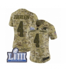 Women's Nike Los Angeles Rams #4 Greg Zuerlein Limited Camo 2018 Salute to Service Super Bowl LIII Bound NFL Jersey