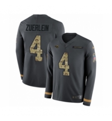 Youth Nike Los Angeles Rams #4 Greg Zuerlein Limited Black Salute to Service Therma Long Sleeve NFL Jersey