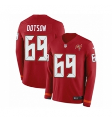 Men's Nike Tampa Bay Buccaneers #69 Demar Dotson Limited Red Therma Long Sleeve NFL Jersey