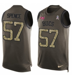 Men's Nike Tampa Bay Buccaneers #57 Noah Spence Limited Green Salute to Service Tank Top NFL Jersey