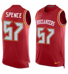 Men's Nike Tampa Bay Buccaneers #57 Noah Spence Limited Red Player Name & Number Tank Top NFL Jersey