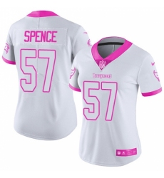 Women's Nike Tampa Bay Buccaneers #57 Noah Spence Limited White/Pink Rush Fashion NFL Jersey