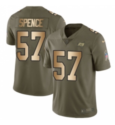 Youth Nike Tampa Bay Buccaneers #57 Noah Spence Limited Olive/Gold 2017 Salute to Service NFL Jersey