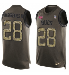 Men's Nike Tampa Bay Buccaneers #28 Vernon Hargreaves III Limited Green Salute to Service Tank Top NFL Jersey