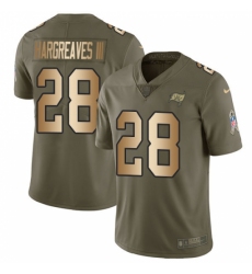 Men's Nike Tampa Bay Buccaneers #28 Vernon Hargreaves III Limited Olive/Gold 2017 Salute to Service NFL Jersey