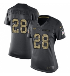 Women's Nike Tampa Bay Buccaneers #28 Vernon Hargreaves III Limited Black 2016 Salute to Service NFL Jersey