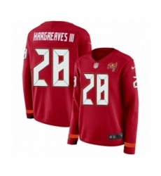 Women's Nike Tampa Bay Buccaneers #28 Vernon Hargreaves III Limited Red Therma Long Sleeve NFL Jersey