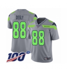 Men's Seattle Seahawks #88 Will Dissly Limited Silver Inverted Legend 100th Season Football Jersey