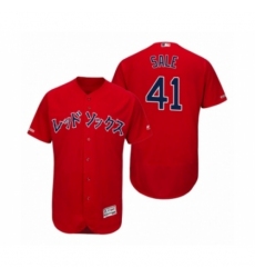 Men's 2019 Asian Heritage Month Boston Red Sox #41 Chris Sale Red Japanese Flex Base Jersey