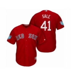 Men's Boston Red Sox #41 Chris Sale Majestic Scarlet 2018 Spring Training Cool Base Jersey