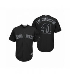 Men's Boston Red Sox #41 Chris Sale The Conductor Black 2019 Players Weekend Replica Jersey