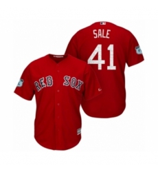 Men's Boston Red Sox Chris Sale #41 2017 Spring Training Grapefruit League Patch Red Cool Base Jersey