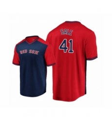 Men's Chris Sale Boston Red Sox #41 Navy Red Iconic Player Majestic Jersey