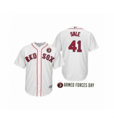 Youth 2019 Armed Forces Day Chris Sale #41 Boston Red Sox White Jersey