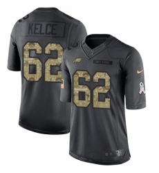 Men's Nike Philadelphia Eagles #62 Jason Kelce Limited Black 2016 Salute to Service NFL Jersey