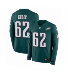 Men's Nike Philadelphia Eagles #62 Jason Kelce Limited Green Therma Long Sleeve NFL Jersey