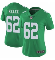 Women's Nike Philadelphia Eagles #62 Jason Kelce Limited Green Rush Vapor Untouchable NFL Jersey