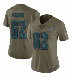 Women's Nike Philadelphia Eagles #62 Jason Kelce Limited Olive 2017 Salute to Service NFL Jersey