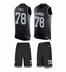 Men's Nike Oakland Raiders #78 Art Shell Limited Black Tank Top Suit NFL Jersey