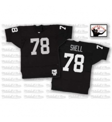 Mitchell and Ness Oakland Raiders #78 Art Shell Black Team Color Authentic NFL Throwback Jersey
