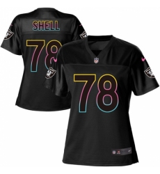 Women's Nike Oakland Raiders #78 Art Shell Game Black Fashion NFL Jersey