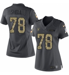 Women's Nike Oakland Raiders #78 Art Shell Limited Black 2016 Salute to Service NFL Jersey