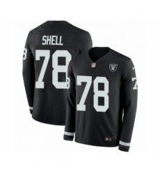 Youth Nike Oakland Raiders #78 Art Shell Limited Black Therma Long Sleeve NFL Jersey