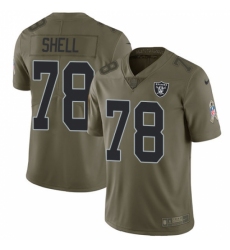 Youth Nike Oakland Raiders #78 Art Shell Limited Olive 2017 Salute to Service NFL Jersey