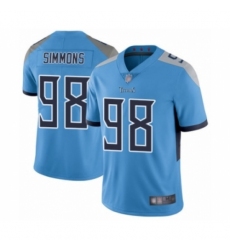 Men's Tennessee Titans #98 Jeffery Simmons Light Blue Alternate Vapor Untouchable Limited Player Football Jersey