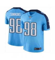 Men's Tennessee Titans #98 Jeffery Simmons Limited Light Blue Rush Vapor Untouchable Football Jersey