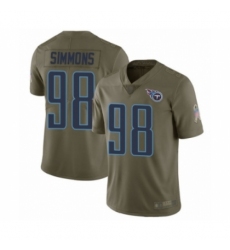 Men's Tennessee Titans #98 Jeffery Simmons Limited Olive 2017 Salute to Service Football Jersey