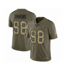 Men's Tennessee Titans #98 Jeffery Simmons Limited Olive Camo 2017 Salute to Service Football Jersey