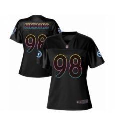 Women's Tennessee Titans #98 Jeffery Simmons Game Black Fashion Football Jersey