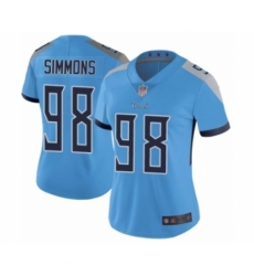 Women's Tennessee Titans #98 Jeffery Simmons Light Blue Alternate Vapor Untouchable Limited Player Football Jersey