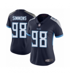 Women's Tennessee Titans #98 Jeffery Simmons Navy Blue Team Color Vapor Untouchable Limited Player Football Jersey