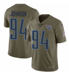 Men's Nike Tennessee Titans #94 Austin Johnson Limited Olive 2017 Salute to Service NFL Jersey
