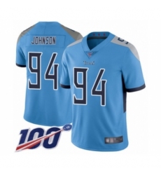 Men's Tennessee Titans #94 Austin Johnson Light Blue Alternate Vapor Untouchable Limited Player 100th Season Football Jersey