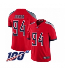 Men's Tennessee Titans #94 Austin Johnson Limited Red Inverted Legend 100th Season Football Jersey