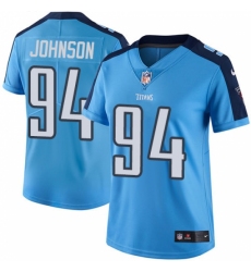 Women's Nike Tennessee Titans #94 Austin Johnson Light Blue Team Color Vapor Untouchable Limited Player NFL Jersey