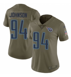Women's Nike Tennessee Titans #94 Austin Johnson Limited Olive 2017 Salute to Service NFL Jersey