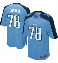 Men's Nike Tennessee Titans #78 Jack Conklin Game Light Blue Team Color NFL Jersey
