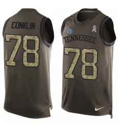 Men's Nike Tennessee Titans #78 Jack Conklin Limited Green Salute to Service Tank Top NFL Jersey