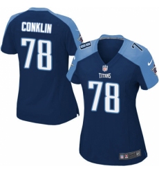 Women's Nike Tennessee Titans #78 Jack Conklin Game Navy Blue Alternate NFL Jersey