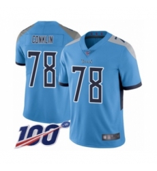 Youth Tennessee Titans #78 Jack Conklin Light Blue Alternate Vapor Untouchable Limited Player 100th Season Football Jersey