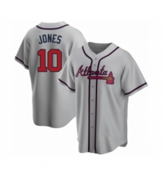 Men's Chipper Jones #10 Atlanta Braves Gray Replica Road Jersey