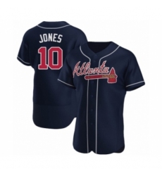 Men's Chipper Jones #10 Atlanta Braves Navy Authentic Alternate Jersey